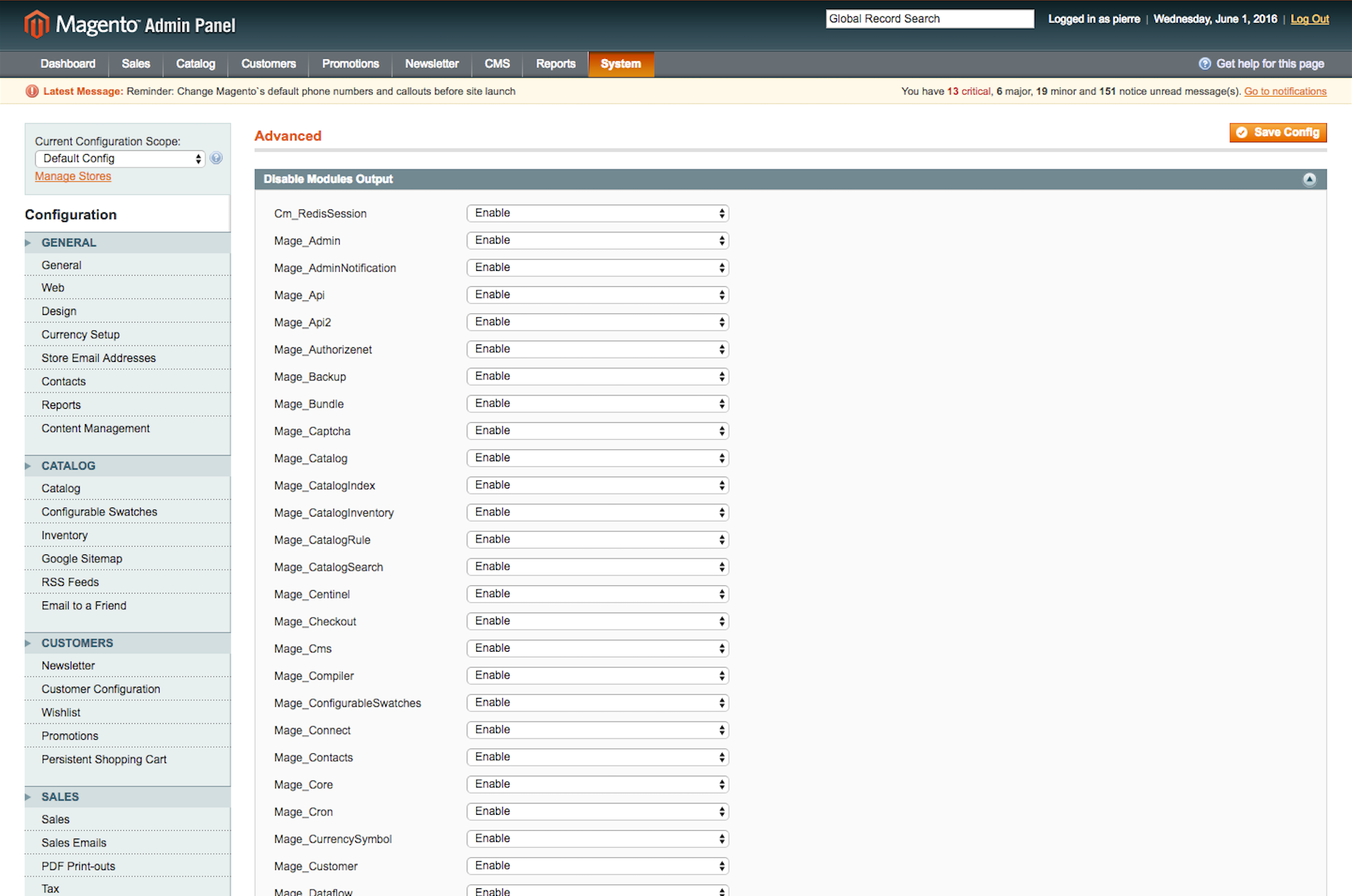 Magento app activation