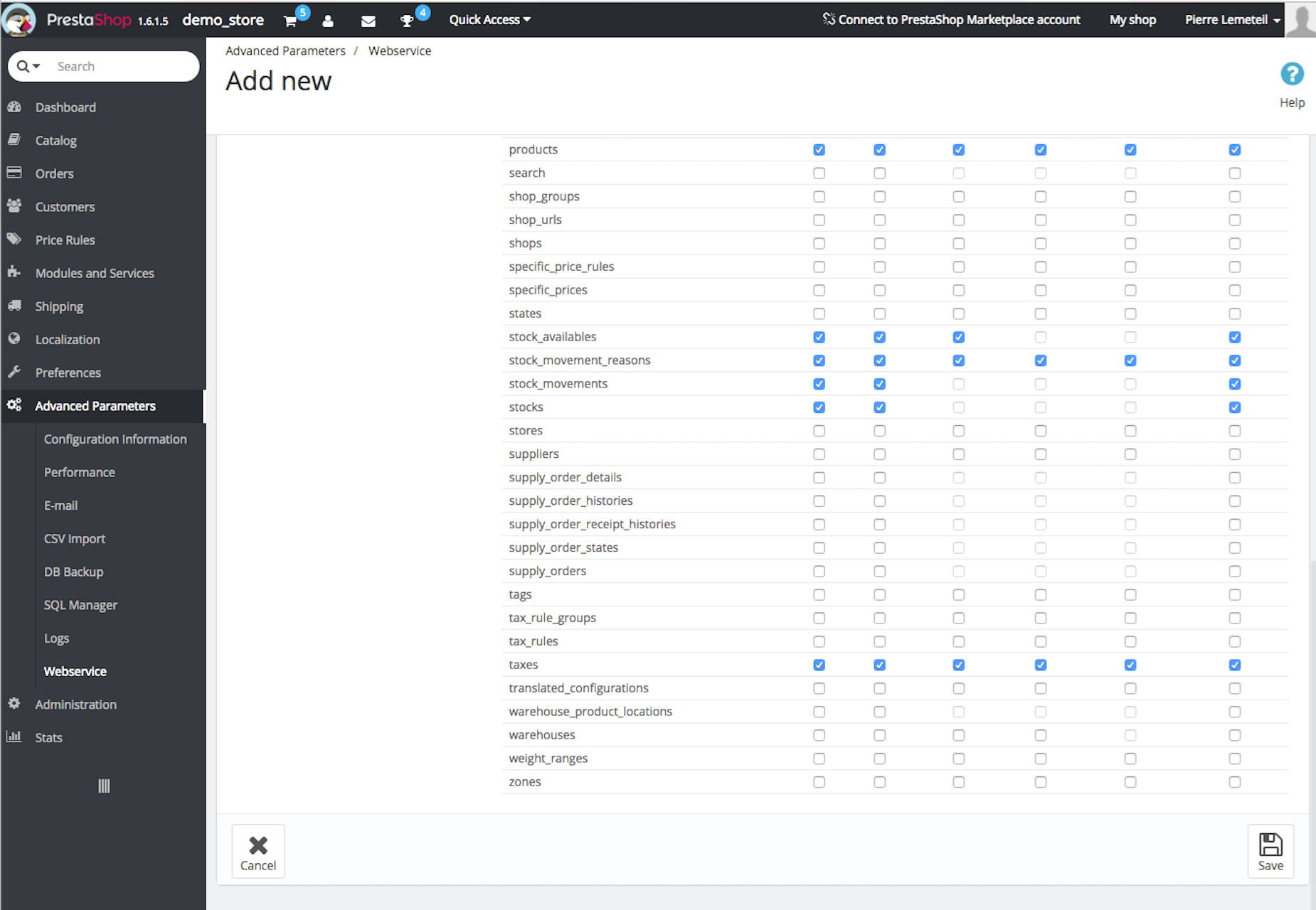 Prestashop permissions