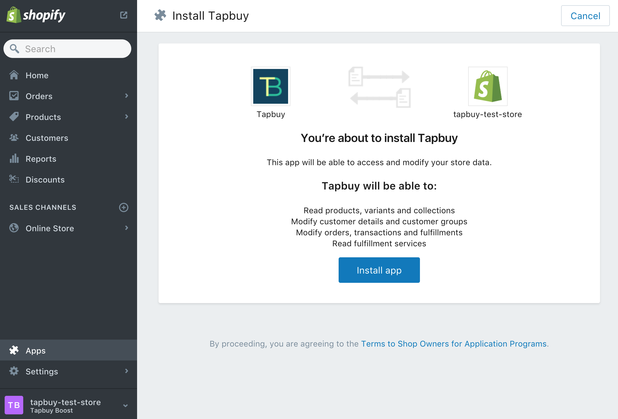 You’re about to install Tapbuy 